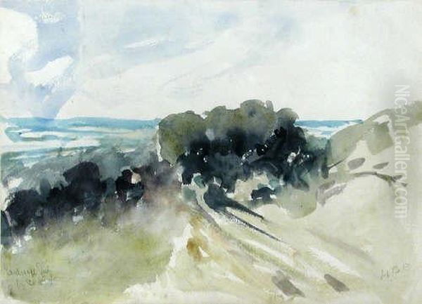 Landscape Study Oil Painting by Hercules Brabazon Brabazon