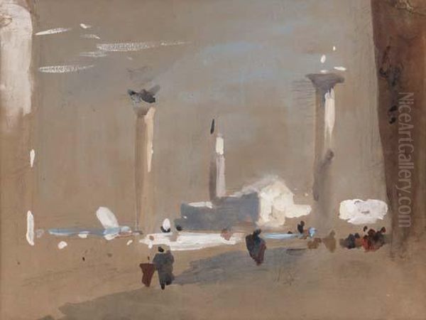 View Towards San Giorgio Maggiore From St Mark's Oil Painting by Hercules Brabazon Brabazon