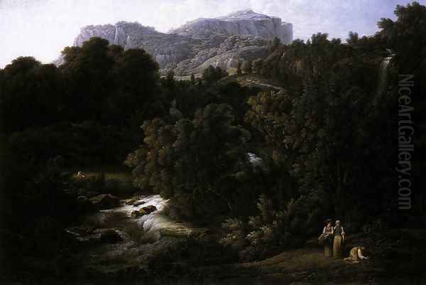 Mountain Scene 1796 Oil Painting by Joseph Anton Koch