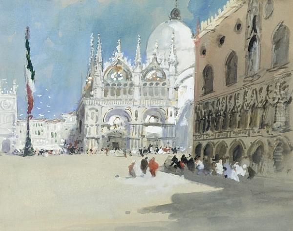 St. Mark's Square, Venice Oil Painting by Hercules Brabazon Brabazon