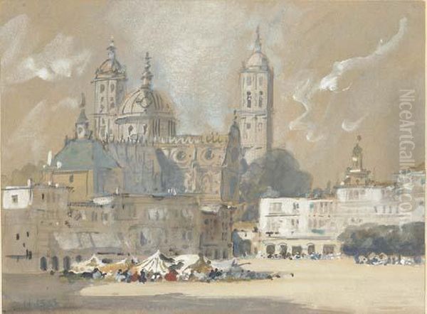 Possibly Salamanca Cathedral, Valencia, Spain Oil Painting by Hercules Brabazon Brabazon