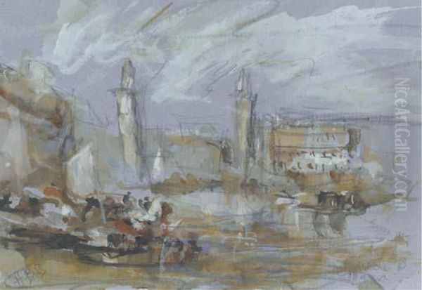 The Lagoon, Venice Oil Painting by Hercules Brabazon Brabazon