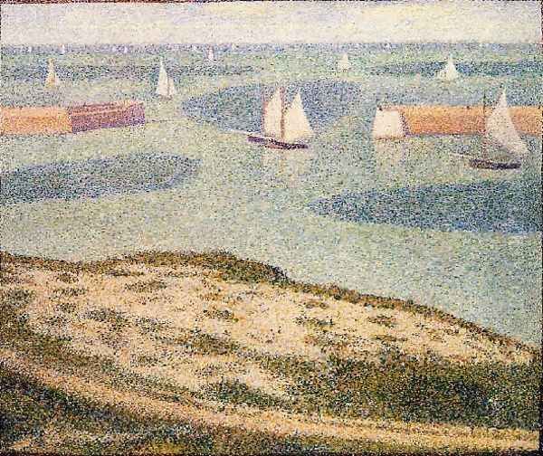 Port En Bessin Entrance To The Outer Harbor Oil Painting by Georges Seurat