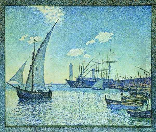 Le Port De Cette Les Tartanes Oil Painting by Theo van Rysselberghe