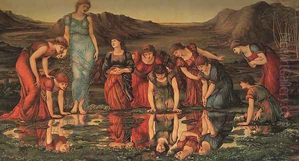 The Mirror of Venus Oil Painting by Sir Edward Coley Burne-Jones