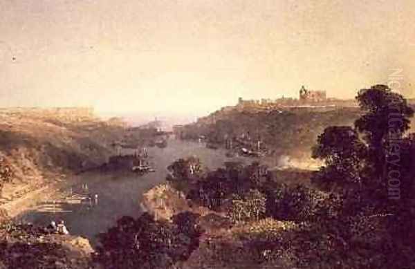 View of Whitby Oil Painting by Edmund John Niemann, Snr.