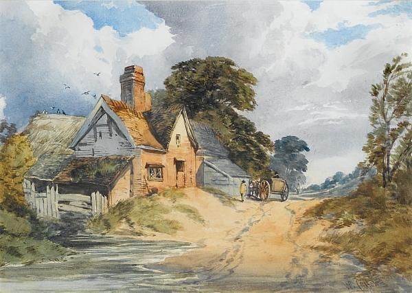 Landscape With Cottage Oil Painting by William Callow