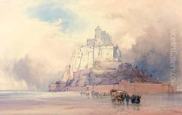 Mont St Michel Oil Painting by William Callow