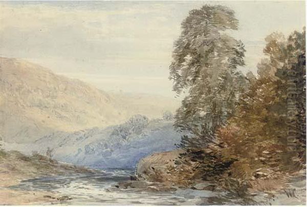 A Bend In The River Oil Painting by William Callow