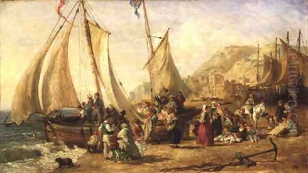 Life at the Seaside Oil Painting by William Parrott