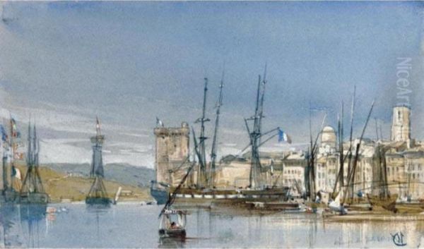 View Of The Harbour, Marseilles Oil Painting by William Callow