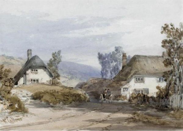 A Farmstead On The Isle Of Wight Oil Painting by William Callow