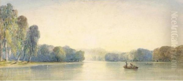 The Twickenham Ferry Oil Painting by William Callow