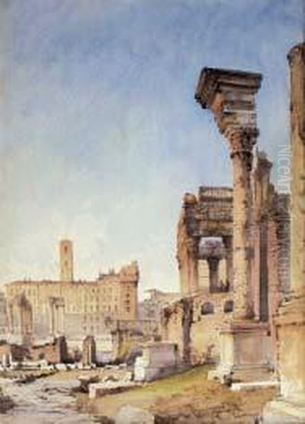 I Fori Imperiali A Roma Oil Painting by Gabriele Carelli