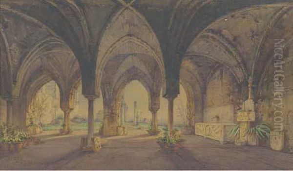 The Cloisters At Ravello Oil Painting by Gabriele Carelli