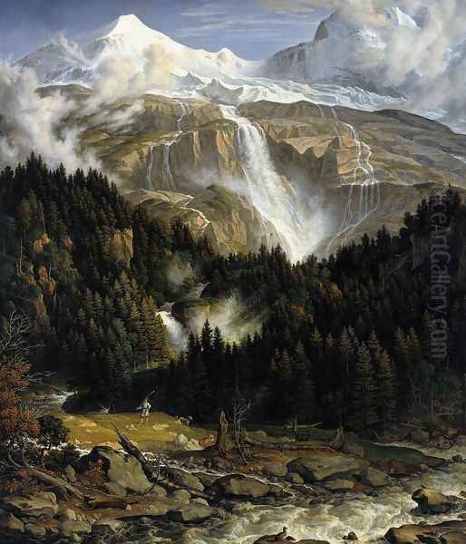 The Schmadribach Falls 1821-22 Oil Painting by Joseph Anton Koch