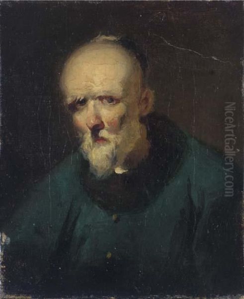 A Bearded Chinese Man Oil Painting by George Chinnery