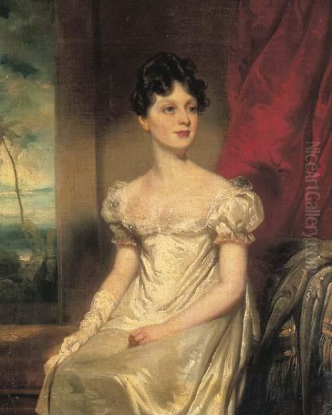 Portrait Of Lady Jane Bruce Oil Painting by George Chinnery