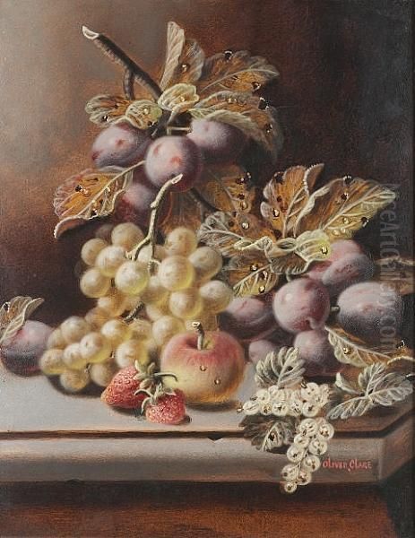 Still Lives Of Fruit On A Ledge Oil Painting by Oliver Clare