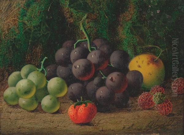 Grapes, Strawberries, Raspberries And Other Fruit Oil Painting by Oliver Clare