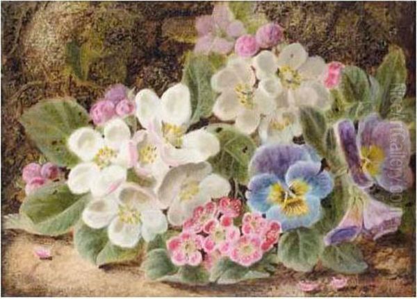 Primroses Oil Painting by Oliver Clare