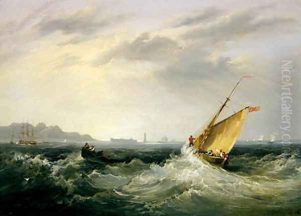 Cheshire at the Mouth of the River Mersey, 1838 Oil Painting by Frederick Calvert