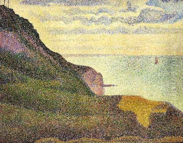 Port En Bessin The Semaphore And Cliffs Oil Painting by Georges Seurat