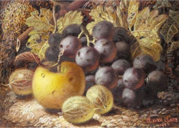 Grapes And Apples Oil Painting by Oliver Clare