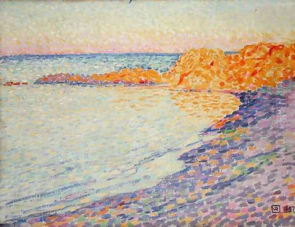 Petit Plage, Saint Tropez, 1897 Oil Painting by Theo van Rysselberghe