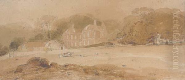 A Yorkshire Manor House Oil Painting by John Sell Cotman