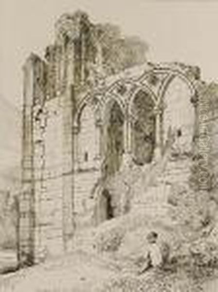 Specimens Of Norman And Gothic 
Architecture And The Castellated And Ecclesiastical Remains Oil Painting by John Sell Cotman