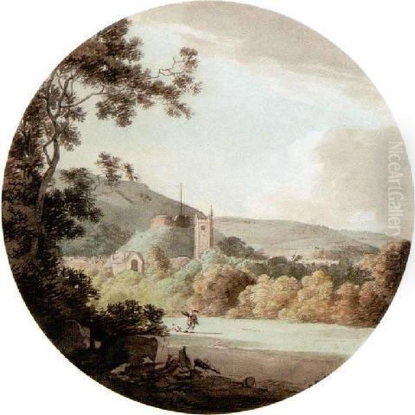 River Wye At Chepstow Oil Painting by John Sell Cotman