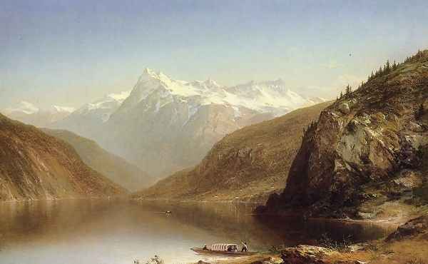 Mountain Lake Oil Painting by John William Casilear