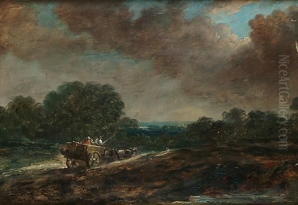 The Cart Oil Painting by David I Cox