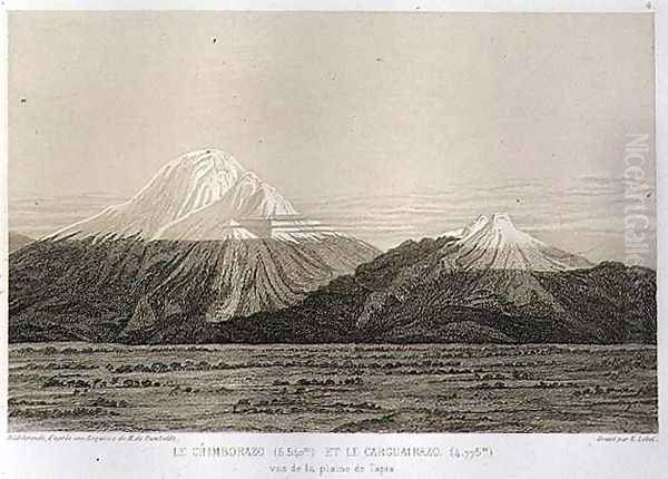 Mt Chimborazo and Mt Carguairazo Oil Painting by Humboldt, Friedrich Alexander, Baron von