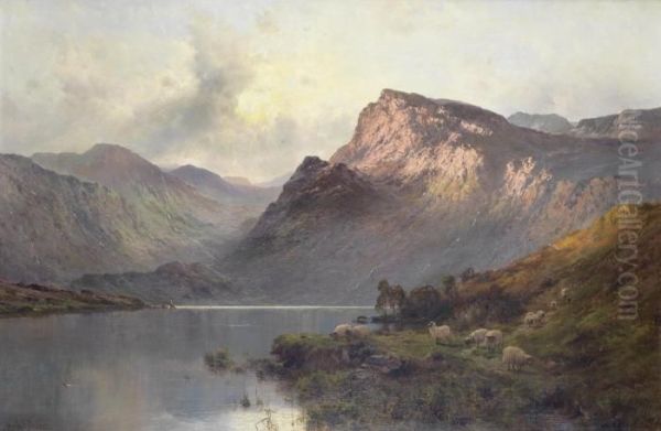 A Perthshire Loch Oil Painting by Alfred de Breanski