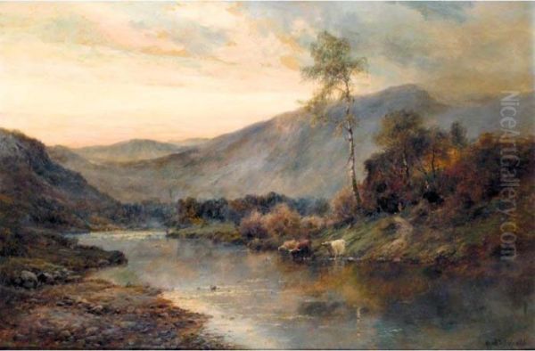 The River Teith Through The Trossachs Oil Painting by Alfred de Breanski