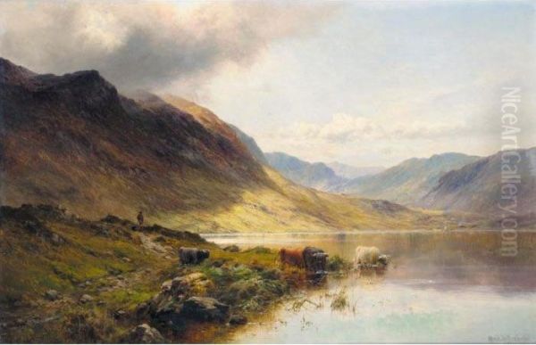 The Moor Of Arrochar Oil Painting by Alfred de Breanski