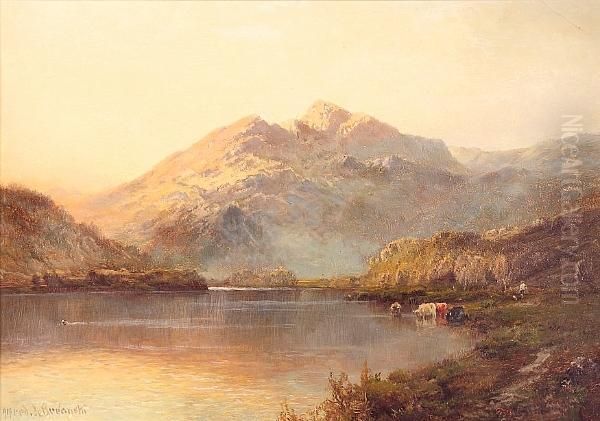 Ben Venue From Loch Achray Oil Painting by Alfred de Breanski