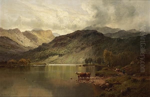 Perthshire Valleys Oil Painting by Alfred de Breanski