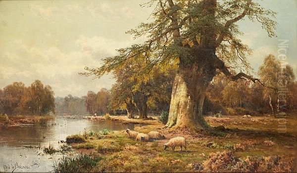 A Summer's Day, Burnham Beeches Oil Painting by Alfred de Breanski