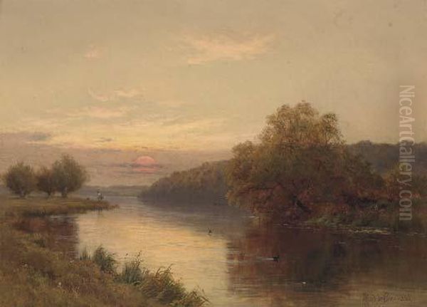 Dusk Oil Painting by Alfred de Breanski