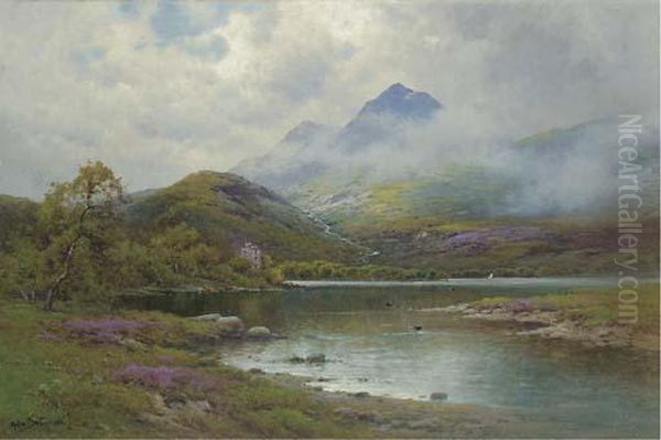 Loch Oich And Ben Tigh, West Highlands Oil Painting by Alfred de Breanski