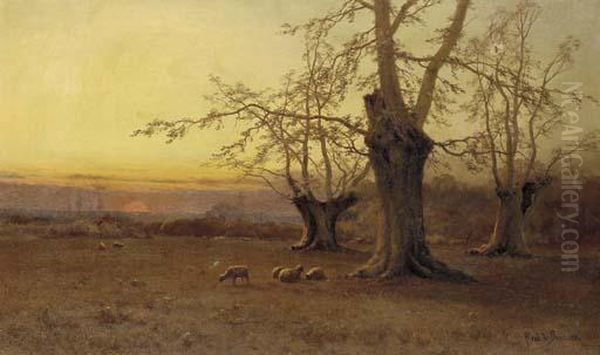 A Spring Evening, Burnham Beeches Oil Painting by Alfred de Breanski