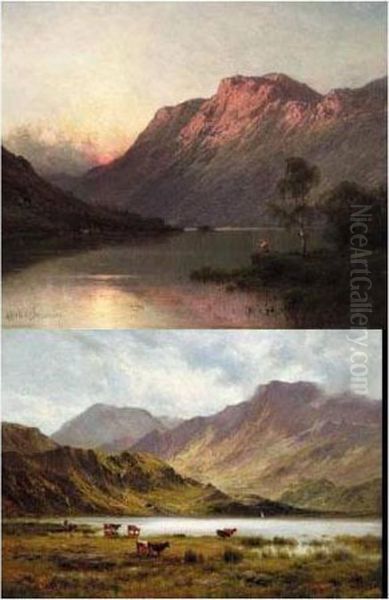 The Glyders From Llyn Ogwen Oil Painting by Alfred de Breanski