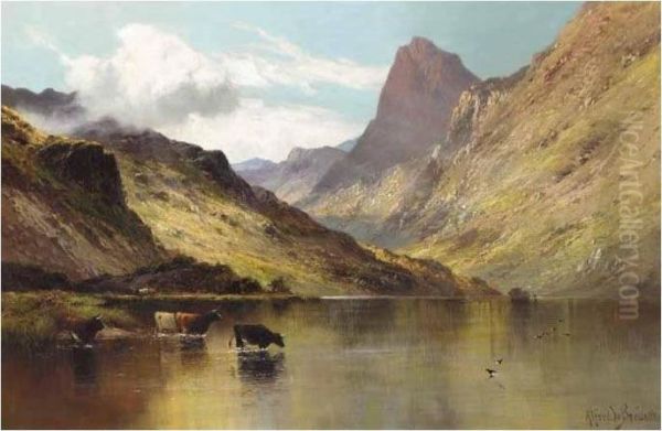 Ogwen, North Wales Oil Painting by Alfred de Breanski