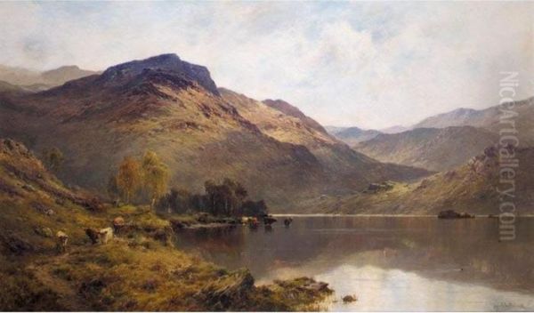 The Banks Of The Luss Oil Painting by Alfred de Breanski