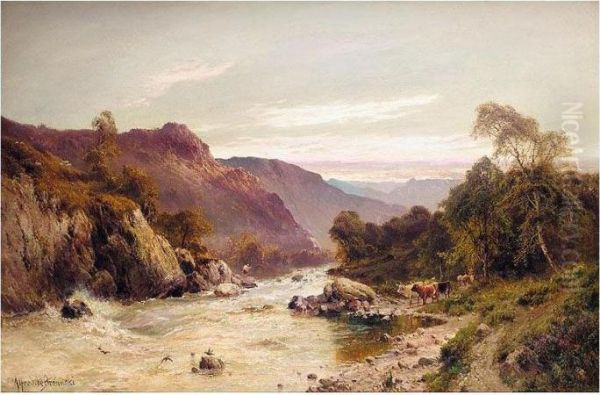 Rydal Water From Ambleside Oil Painting by Alfred de Breanski