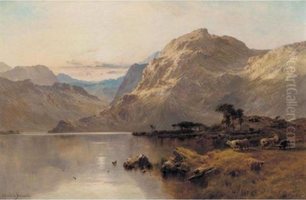 Crafnant, North Wales Oil Painting by Alfred de Breanski