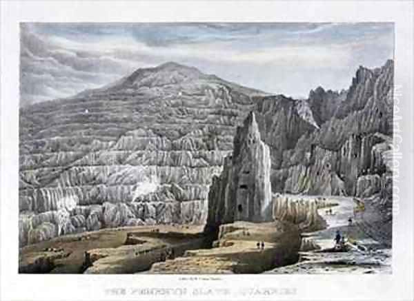 The Penrhyn Slate Quarries Oil Painting by W. Crane